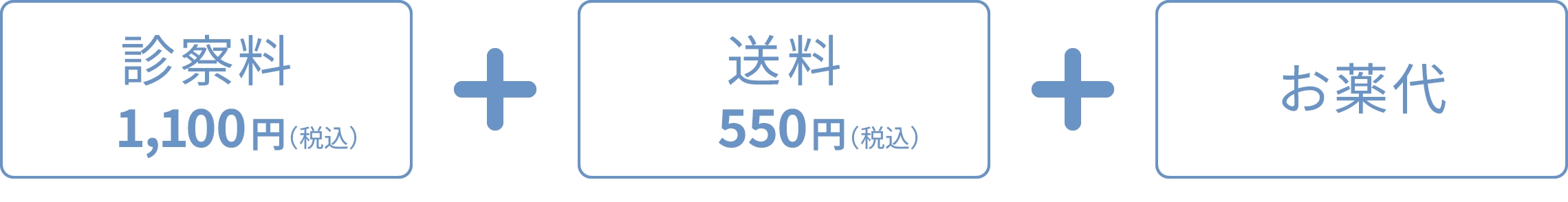 診察料1,100円（税込）＋送料550円（税込）＋お薬代