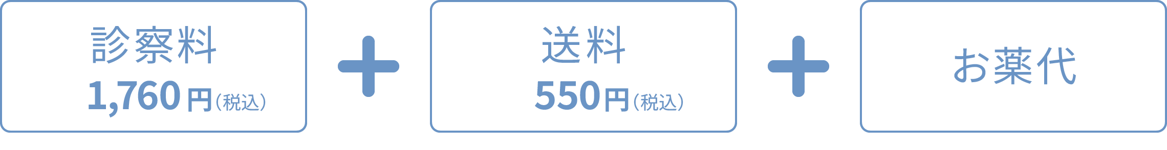 診察料1,760円（税込）＋送料550円（税込）＋お薬代