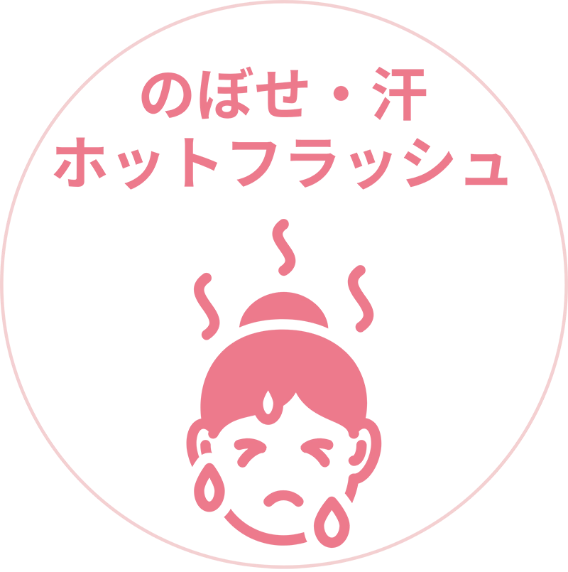 更年期の症状説明。のぼせ・ホットフラッシュイメージ