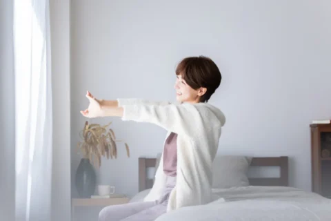 朝目覚めがいい女性