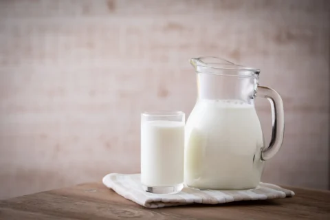 牛乳の入ったピッチャーとグラス アレルギーと乳糖不耐症の違い